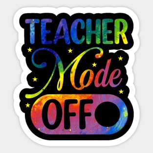 groovy teacher mode off Last Day Of School Summer Break Sticker